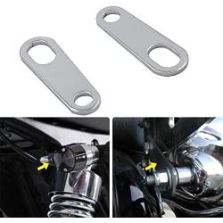 Unlimited Rider 2PCS Chrome Steel Motorcycle Indicator Rear Turn Signal Relocation Bracket Light Lamp Holder Shock Brackets for Harley Racer Bobber Chopper Old School Cafe Racer