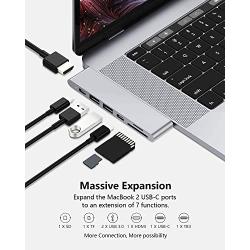 Purgo USB C Hub Adapter Dock for MacBook Air M1 2020-2018 and MacBook Pro M1 2020-2016, with 4K HDMI, 100W PD, 40Gbps TB3 5K@60Hz, USB-C, 2 USB 3.0 and SD/Micro Card Readers (Silver)