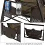 Sunnydaze 3-Person Outdoor Patio Swing Bench with Adjustable Tilt Canopy, Durable Steel Metal Frame, Cushions and Pillow Included, Beige