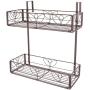 AmnoAmno 2-Tier Balcony Hanging Flower Rack Railing Planter Pots for Outside, Deck Box Outdoor Hanger Stand with Strong Metal Folding Design Easy Installation (Bronze)