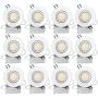 LUMINOSUM 4 Inch 9W COB LED Gimbal Downlight with Junction Box, 700lm, 60W Equiv, Dimmable IC Rated Airtight, ETL & Energy Star Listed, Warm White 3000k, 12-Pack