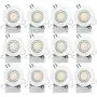 LUMINOSUM 4 Inch 9W COB LED Gimbal Downlight with Junction Box, 700lm, 60W Equiv, Dimmable IC Rated Airtight, ETL & Energy Star Listed, Warm White 3000k, 12-Pack