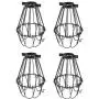 Rustic State Set of 4 Industrial Vintage Style | Hanging Pendant Metal Wire Cage | Adjustable Light Fixture Lamp Guard (Black) Rustic State Set of 4 Industrial Vintage Style | Hanging Pendant Metal Wire Cage | Adjustable Light Fixture Lamp Guard (Black)