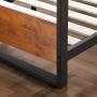 Zinus Suzanne Metal and Wood Platform Bed with Headboard and Footboard / Box Spring Optional / Wood Slat Support, Queen