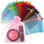Tojwi 50pcs Organza Bags-Mix Color 3.54x4.33(9x11cm) Satin Drawstring Organza Pouch Wedding Party Favor Gift Bag Jewelry Watch Bags
