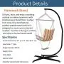 Hammock Chair C-Stand Hanging Swing Stand, Durable Metal C Shape Frame Hammock Chair Stand w/Heavy Duty Solid Steel Construction & Crisscross X-Shape Base, Hanging Hammock Chairs for Indoor Outdoor
