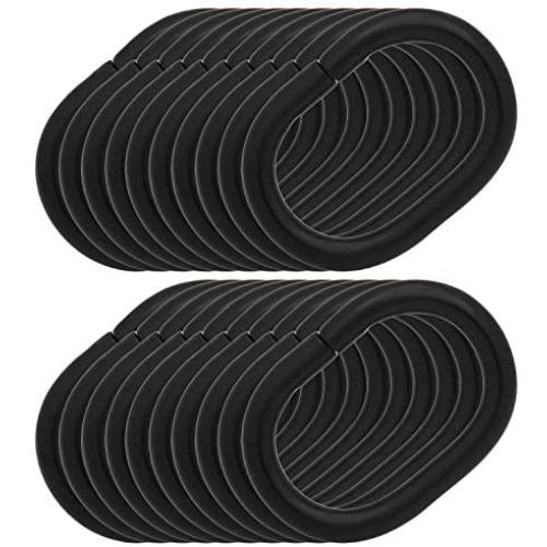 BIKICOCO 4/5 Metal Oval Ring Buckle Loops Non Welded for Leather Purse Bags Handbag Straps, Black - Pack of 20