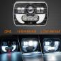 AMUNIESUN 120W Rectangle 7x6'' 5x7'' Led Headlights 6052 6054 H5054 H6054 Led Headlight DRL Hi/Low Sealed Beam H4 Plug For GMC Ford Chevy Chevrolet Cargo Van Express Nissan