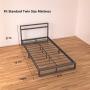 Noillats Metal Platform Bed Frame Twin Size with Headboard Low Profile, Premium Reinforced Steel Slat Support Mattress Foundation 7 Inch, No Box Spring Needed and Easy Assembly, Black
