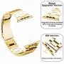 [Upgraded] Wolait Compatible with Apple Watch Band 40mm 38mm , Ultra Thin Solid Stainless Steel Band for Apple iWatch SE Series 6/5/4/3/2/1 Men Women -Gold