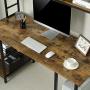 Sedeta Computer Desk with Hutch and Adjustable Shelves, 55 Inches Industrial Office Desk with Bookshelf, CPU Stand, Writing Desk with Storage, PC Study Table Workstation for Home Office, Rustic Brown