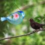Wild Bird Feeder Hanging Birdie Metal Hummingbird Birdfeeder 16 Inch Outdoor Patio Garden Decor