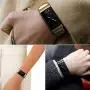 Shangpule Compatible for Fitbit Charge 3 / Fitbit Charge 4 / Fitbit Charge 3 SE Bands, Stainless Steel Metal Replacement Strap Wrist Band Compatible for Charge 3 Fitness Tracker Large Small (Black)