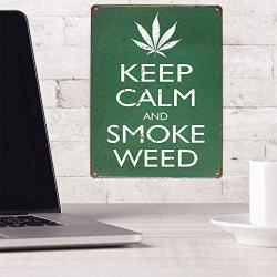 UOOPAI Keep Calm and Smoke Weed Vintage Metal Sign