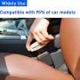 MOCHENT 2 Pack Seat Belt Clip - Car Seat Belt Buckle Stainless Steel Metal Universal Safety Seat Belt Silencer Alarm Stopper Insert Plug for All Vehicles Cars (Beige)