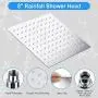 Kaqinu Shower Head , 8 High Pressure Rainfall Shower Head / Handheld Showerhead Combo with 11” Extension Arm, Anti-leak Shower Head with Holder/ Hose, Flow Regulator, Chrome Kaqinu Shower Head , 8 High Pressure Rainfall Shower Head / Handheld Showerhead Combo with 11” Extension Arm, Anti-leak Shower Head with Holder/ Hose, Flow Regulator, Chrome