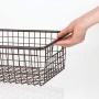 mDesign Modern Farmhouse Metal Wire Storage Organizer Bin Basket with Handles for Kitchen Cabinets, Pantry, Closets, Bedrooms, Bathrooms - 16.25'' Long - Bronze