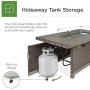 Best Choice Products 52in 50,000 BTU Wicker Propane Fire Pit Table w/Aluminum Tabletop, Glass Wind Guard, Storage Cover, Glass Beads, Easy Access Tank Cabinet