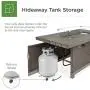 Best Choice Products 52in 50,000 BTU Wicker Propane Fire Pit Table w/Aluminum Tabletop, Glass Wind Guard, Storage Cover, Glass Beads, Easy Access Tank Cabinet Best Choice Products 52in 50,000 BTU Wicker Propane Fire Pit Table w/Aluminum Tabletop, Glass Wind Guard, Storage Cover, Glass Beads, Easy Access Tank Cabinet