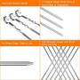 MVZAWINO Premium Kabob Skewers, 10 Pack 17'' Stainless Steel Grilling Skewers, Flat Metal Barbecue BBQ Skewers for Grilling, Wide Reusable Shish Kebab Skewers BBQ Sticks w/Handy Storage Bag