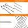 MVZAWINO Premium Kabob Skewers, 10 Pack 17'' Stainless Steel Grilling Skewers, Flat Metal Barbecue BBQ Skewers for Grilling, Wide Reusable Shish Kebab Skewers BBQ Sticks w/Handy Storage Bag