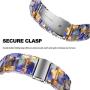 Ayeger Band Replacement for Fitbit Versa/Versa 2 Smart Watch/Special/Lite Edition, Fashion Resin Wristbands Women Men Replacement Bracelet Metal Stainless Steel Silver Buckle (Blue)