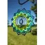 VP Home Emerald Mandala Kinetic 3D Metal Outdoor Garden Decor Wind Spinner
