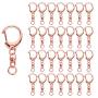 Roctee 50 Pcs Rose Gold Keychain, Spring Snap Key Ring with Chain and Jump Rings, Alloy DIY Key Chain Parts for Craft Hanging Buckle Charm Making