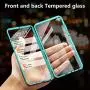 Jonwelsy Magnetic Adsorption Case for Huawei P40 Pro, 360 Degree Front and Back Clear Tempered Glass Flip Cover, Metal Bumper Frame for Huawei P40 Pro (Black)