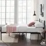 VECELO Metal Platform Bed Frame/Mattress Foundation with Vintage HeadBoard & Footboard, Easy Assembly, Full, Black