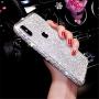 iPhone 8 Plus Diamond Bumper for Women, DMaos Sparkly Rhinestone Metal Bumper with Front and Back Glitter Sticker, Luxury for iPhone 8+ 5.5 inch - Silver