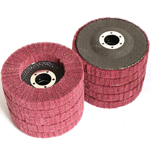 10Pcs 4.5'' x 7/8'' Nylon Fiber Flap Disc Polishing Grinding Wheel,Scouring pad Buffing Wheel for Angle Grinder, Polishing Tools (Grit 320)