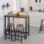 Mr IRONSTONE Bar Table, 47” Rectangular Kitchen Pub Dining Coffee Table High Writing Computer Table, for Narrow Space, Living Room, Dining Room-Sturdy Metal Frame, Easy Assembly, Industrial Brown Mr IRONSTONE Bar Table, 47” Rectangular Kitchen Pub Dining Coffee Table High Writing Computer Table, for Narrow Space, Living Room, Dining Room-Sturdy Metal Frame, Easy Assembly, Industrial Brown