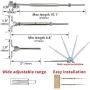Muzata 4 Pairs Stainless Steel Cable Railing Kit Systems Fit 1/8'' Wire Rope,Angle 180° Adjustable Swage Toggle Turnbuckle Tensioner and End fititing,T316 Marine Grade,CK07,Series CA1 CD1 CS1