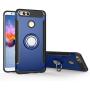 Orzero TPU + PC Hybrid Dual Layer Case for Huawei Honor 7X, Huawei Mate SE Full Body Heavy Duty Protection 360 Rotating Metal Ring (Adsorbed Iron Plate) (Huawei Honor 7X Not Included)-Blue