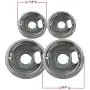 KITCHEN BASICS 101 4 Pack (2) 6'' & (2) 8'' Replacement Chrome Pans for Whirlpool W10278125 W10196405 W10196406 KITCHEN BASICS 101 4 Pack (2) 6'' & (2) 8'' Replacement Chrome Pans for Whirlpool W10278125 W10196405 W10196406
