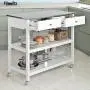 Haotian FKW47-W Kitchen Storage Trolley Kitchen Cabinet Cupboard Sideboard Kitchen Island with Rubber Wood & Marble Topar Serving Cart Kitchen Serving cart,Wood Metal Serving Trolley Haotian FKW47-W Kitchen Storage Trolley Kitchen Cabinet Cupboard Sideboard Kitchen Island with Rubber Wood & Marble Topar Serving Cart Kitchen Serving cart,Wood Metal Serving Trolley