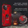 UNKNOK Compatible with iPhone 12 5G Case, iPhone 12 Pro 5G Case [Military Grade ] Drop Tested Metal Rotating Ring Kickstand Magnetic Support Cover for iPhone 12 and iPhone 12 Pro 6.1 Inch (Red)