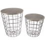 Lavish Home (Gray) Nesting End Tables with Storage