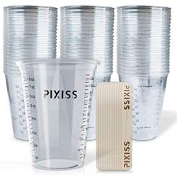 Disposable Epoxy Resin Mixing Cups Clear Plastic 10-Ounce 50-Pack For Measuring Paint Epoxy Resin Art Supplies - Graduated Measurements in ML and OZ - Multipurpose Mixing Cups for Cooking and Baking