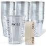 Disposable Epoxy Resin Mixing Cups Clear Plastic 10-Ounce 50-Pack For Measuring Paint Epoxy Resin Art Supplies - Graduated Measurements in ML and OZ - Multipurpose Mixing Cups for Cooking and Baking