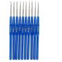 PAFUWEI Fashion Metal Knitting Needles 20 Pieces Blue Crochet Hooks Kits with Ergonomic Grips 0.6-2.0mm,Convenient to Knitting a Sweater