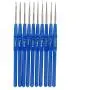 PAFUWEI Fashion Metal Knitting Needles 20 Pieces Blue Crochet Hooks Kits with Ergonomic Grips 0.6-2.0mm,Convenient to Knitting a Sweater PAFUWEI Fashion Metal Knitting Needles 20 Pieces Blue Crochet Hooks Kits with Ergonomic Grips 0.6-2.0mm,Convenient to Knitting a Sweater