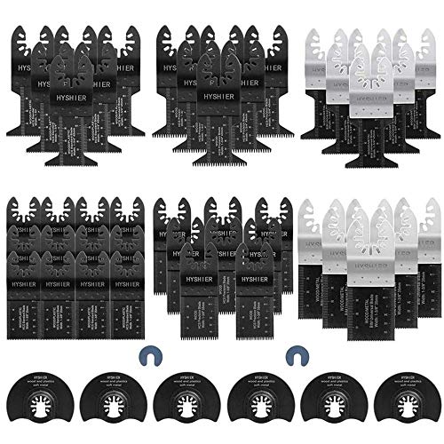 52 Pcs Oscillating Tool Blades, Professional Universal Oscillating Saw Blades, Metal Wood Multitool Blades, Quick Release Durable Oscillating Tool, Multi Tool Blades Fit All Models