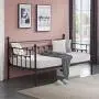 VECELO Daybed Frame Twin Size Multifunctional Metal Platform with Headboard Victorian Style,Mattress Foundation/Children Bed Sofa for Guest Living Room, Black VECELO Daybed Frame Twin Size Multifunctional Metal Platform with Headboard Victorian Style,Mattress Foundation/Children Bed Sofa for Guest Living Room, Black