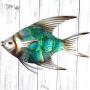 JOYBee 12.5inch Coastal Ocean Sea Metal Fish Wall Art Decor -Perfect for Coastal，Nautical，Beach，or Boat Decor-Metal Wall Decor-For Garden Home Patio Bathroom Kitchen