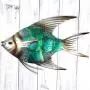 JOYBee 12.5inch Coastal Ocean Sea Metal Fish Wall Art Decor -Perfect for Coastal,Nautical,Beach,or Boat Decor-Metal Wall Decor-For Garden Home Patio Bathroom Kitchen JOYBee 12.5inch Coastal Ocean Sea Metal Fish Wall Art Decor -Perfect for Coastal,Nautical,Beach,or Boat Decor-Metal Wall Decor-For Garden Home Patio Bathroom Kitchen