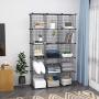 C&AHOME Wire Cube Storage, 16 Cube Storage Organizer, Metal Bookcase Bookshelf, Standing Shelf Units, Closet Cabinet for Home, Office, Kids Room, 48.4”L x 12.4”W x 48.4”H Black C&AHOME Wire Cube Storage, 16 Cube Storage Organizer, Metal Bookcase Bookshelf, Standing Shelf Units, Closet Cabinet for Home, Office, Kids Room, 48.4”L x 12.4”W x 48.4”H Black