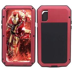 iPhone Xs Case,iPhone X Case,Marrkey 360 Full Body Protective Cover Heavy Duty Shockproof [Tough Armour] Aluminum Alloy Metal Case with Silicone Built-in Screen Protector for iPhone X/XS - Red