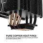 Vetroo V3 Black CPU Cooler with 92mm CPU Cooling Fan and 3 Direct Contact CPU Heatsink Pipes 125W TDP Support Intel i3/i5/i7 CPU Socket LGA1200/775/1366/1150/1151/1155/1156 & AMD CPU